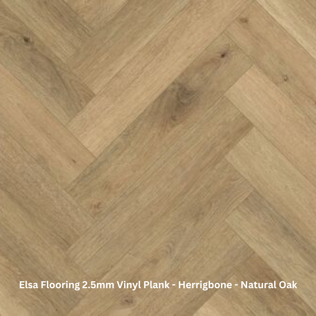 Elsa Flooring 2.5mm Herringbone - Natural Oak