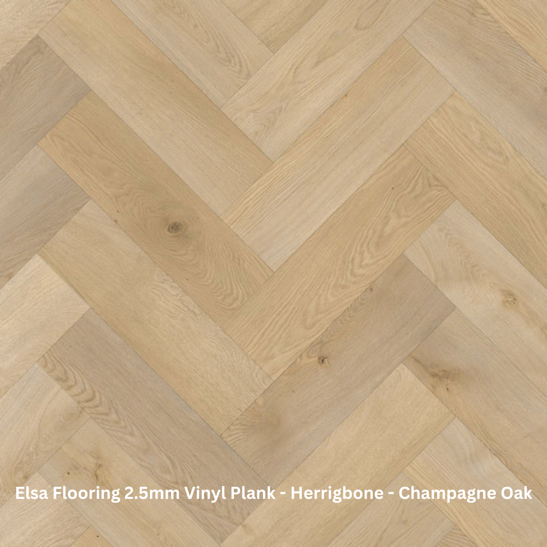 Elsa Flooring 2.5mm Herringbone - Champagne Oak